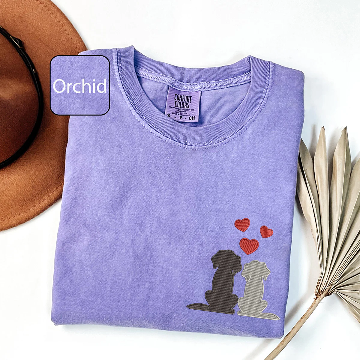 Custom Embroidered Dog Love Matching T-shirts for Couples - Image 4