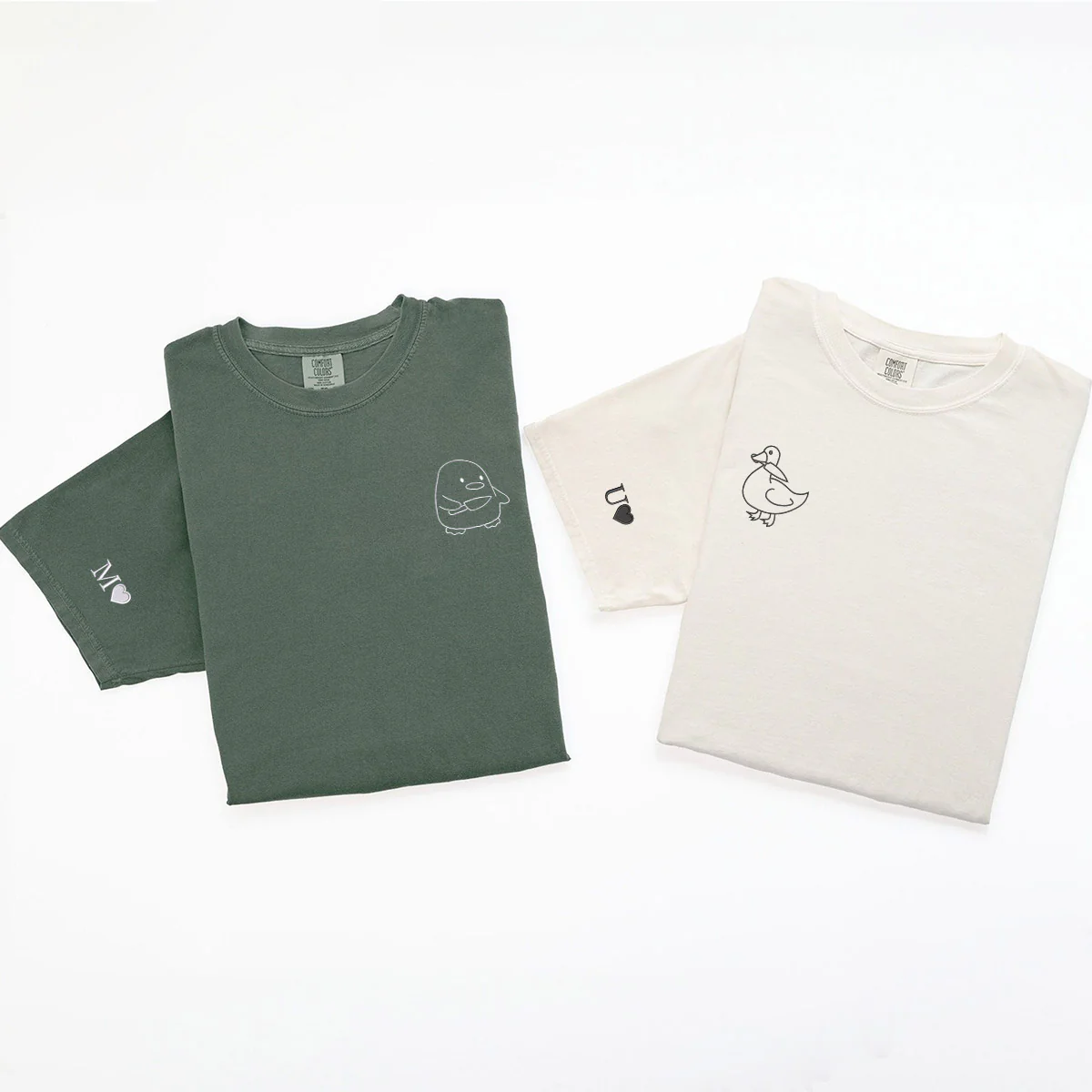 Custom Embroidered Duck Duck Goose Matching T-shirts for Couples - Image 6