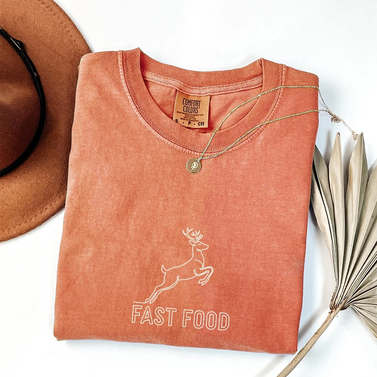 Custom Embroidered Fast Food Deer Hunting T-Shirt | Funny Hunter Tee – Sarcastic Gift for Outdoorsmen - Image 2