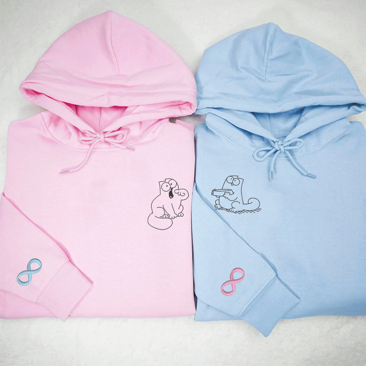 Custom Embroidered Feed Me, I'm Hungry Matching Hoodies for Couples - Image 2
