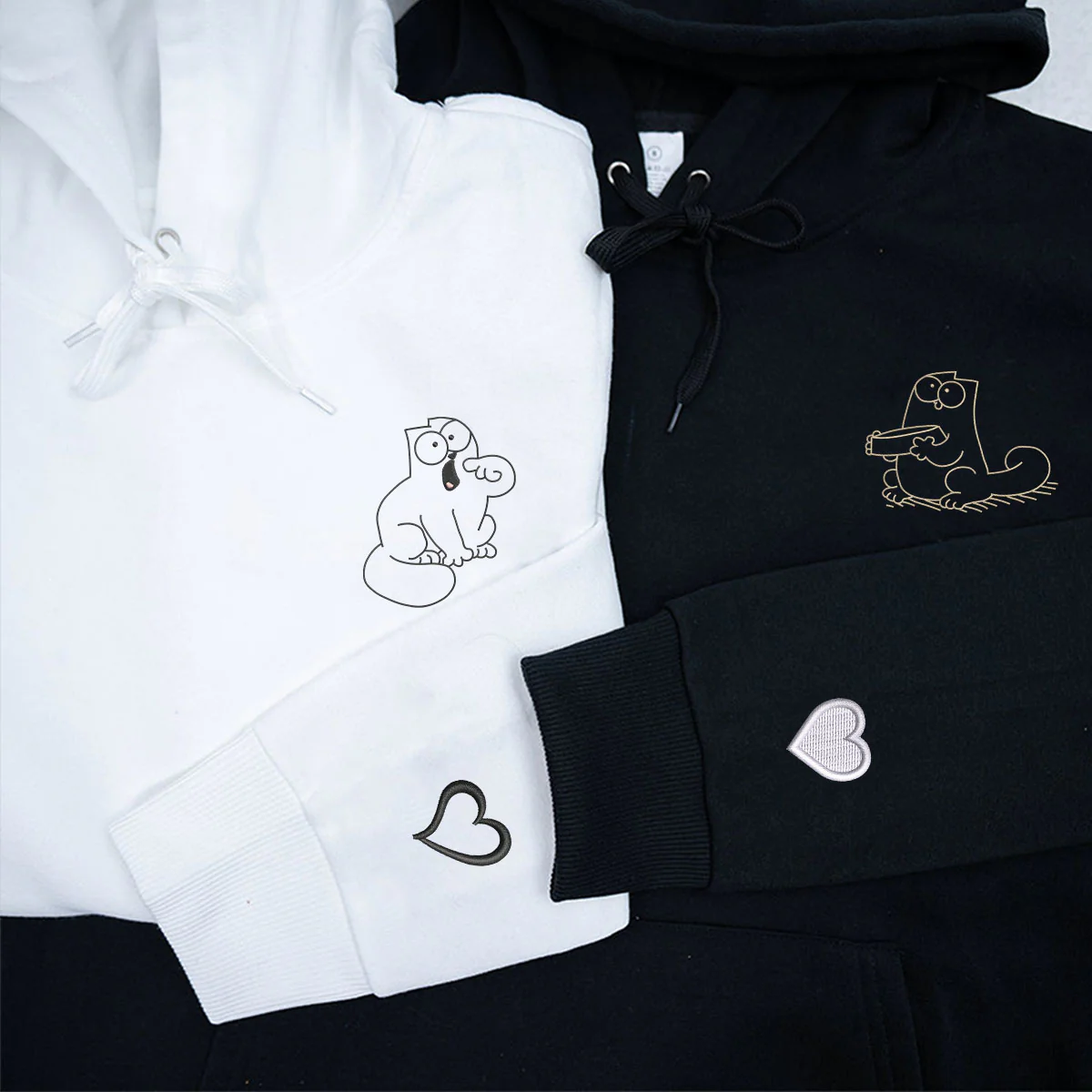 Custom Embroidered Feed Me, I'm Hungry Matching Hoodies for Couples - Image 3