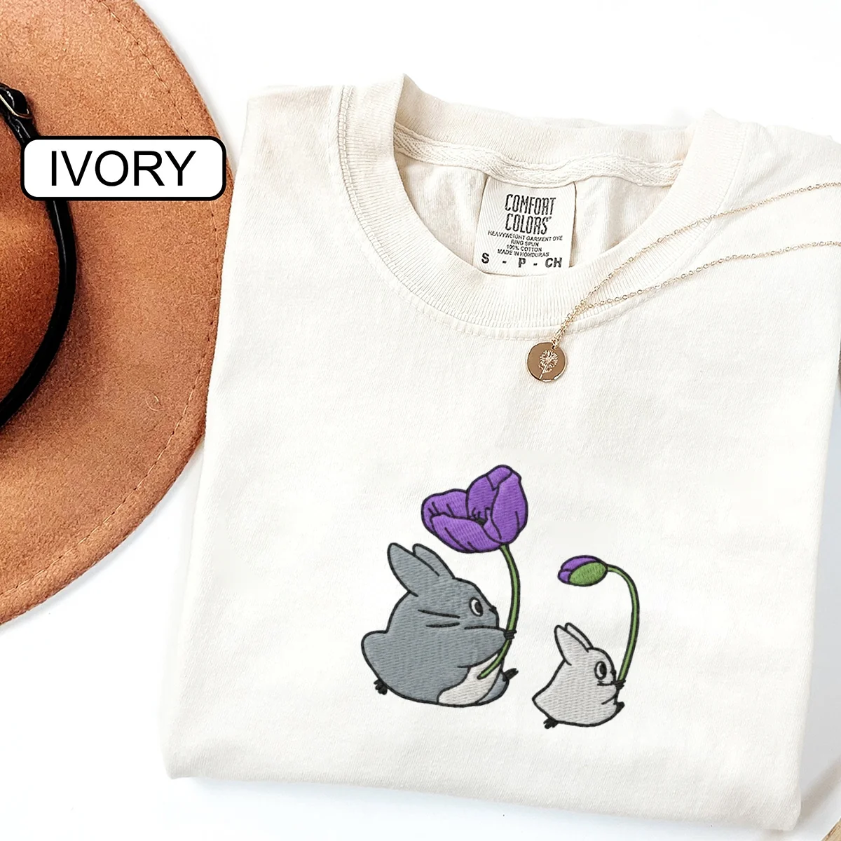 Custom Embroidered Forest Creatures T-Shirt – Cute Cozy Aesthetic Tee, Gift for Her - Image 2
