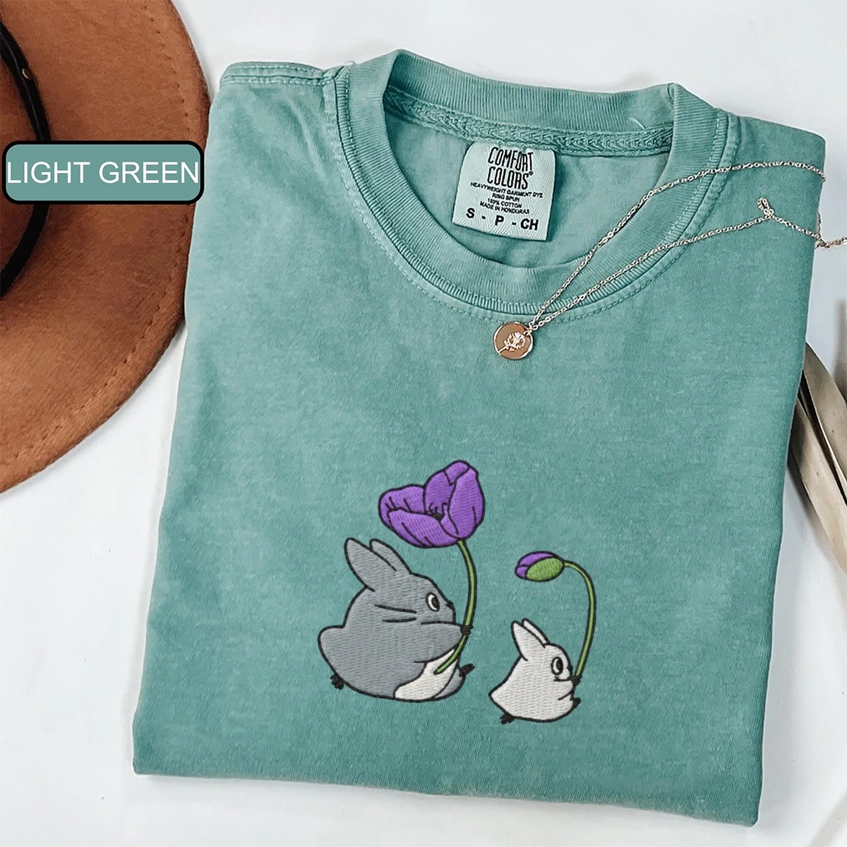Custom Embroidered Forest Creatures T-Shirt – Cute Cozy Aesthetic Tee, Gift for Her - Image 4