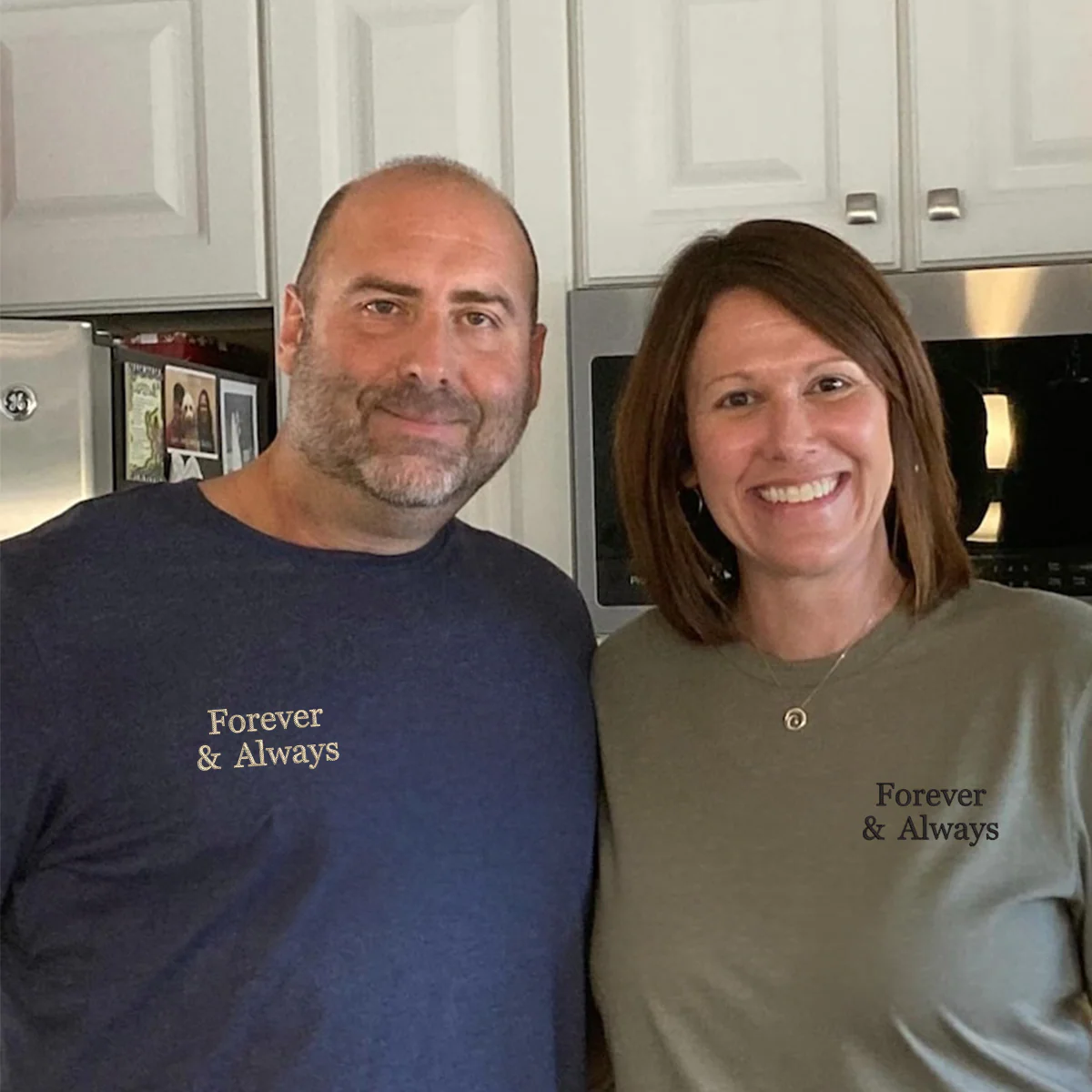 Custom Embroidered Forever and Always Matching Hoodies for Couples - Image 5