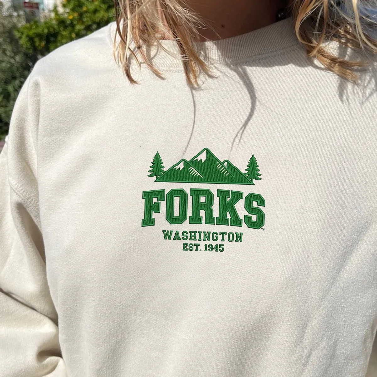 Custom Embroidered Forks, Washington Sweatshirt | Twilight-Inspired Pacific Northwest Hoodie - Image 9