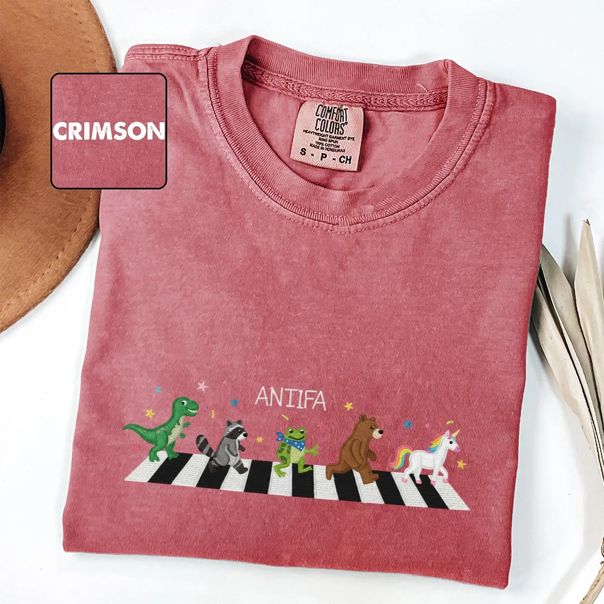 Custom Embroidered Freedom Frog T-Shirt | Anti-Fascism Meme Tee – Whimsical Animal Crossing - Image 2
