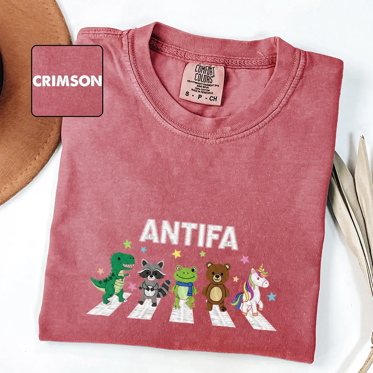Custom Embroidered Freedom Frog T-Shirt | ANTIFA Protest Tee โ Fascism Activist Gift - Image 2