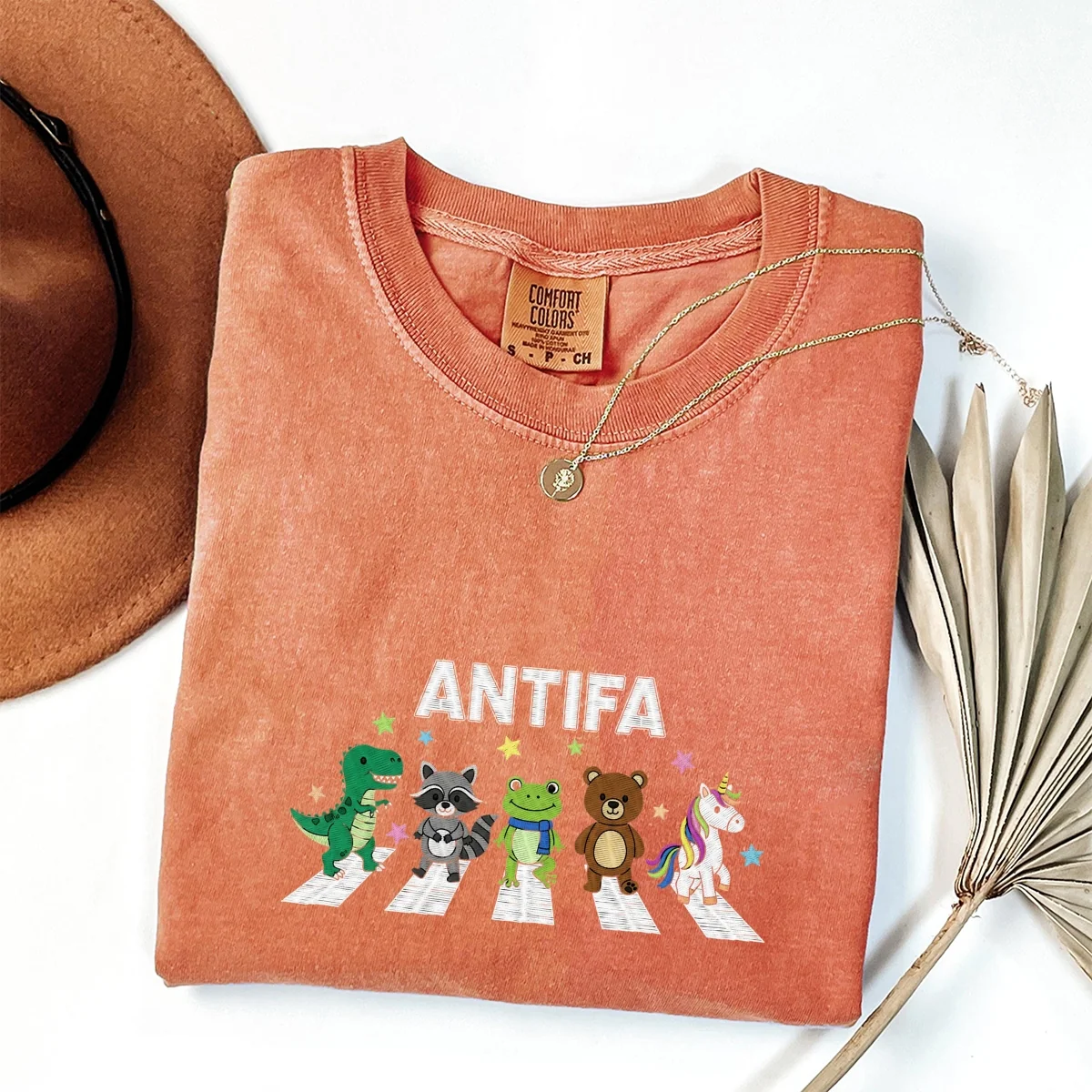 Custom Embroidered Freedom Frog T-Shirt | ANTIFA Protest Tee โ Fascism Activist Gift - Image 3