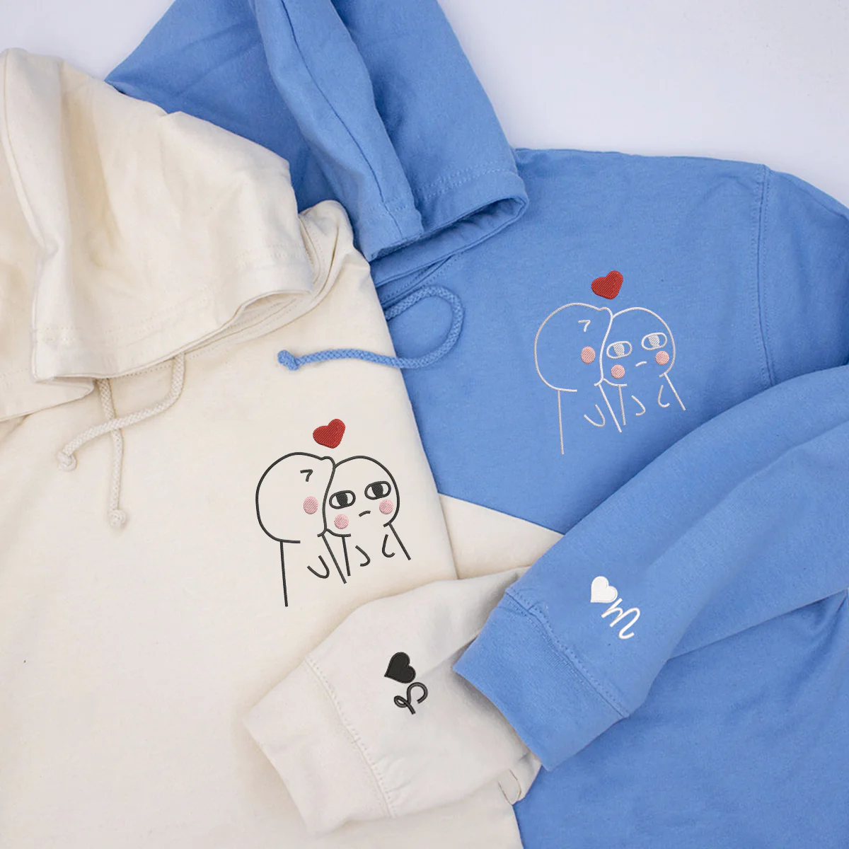 Custom Embroidered Funny Love Matching Hoodies for Couples - Image 3