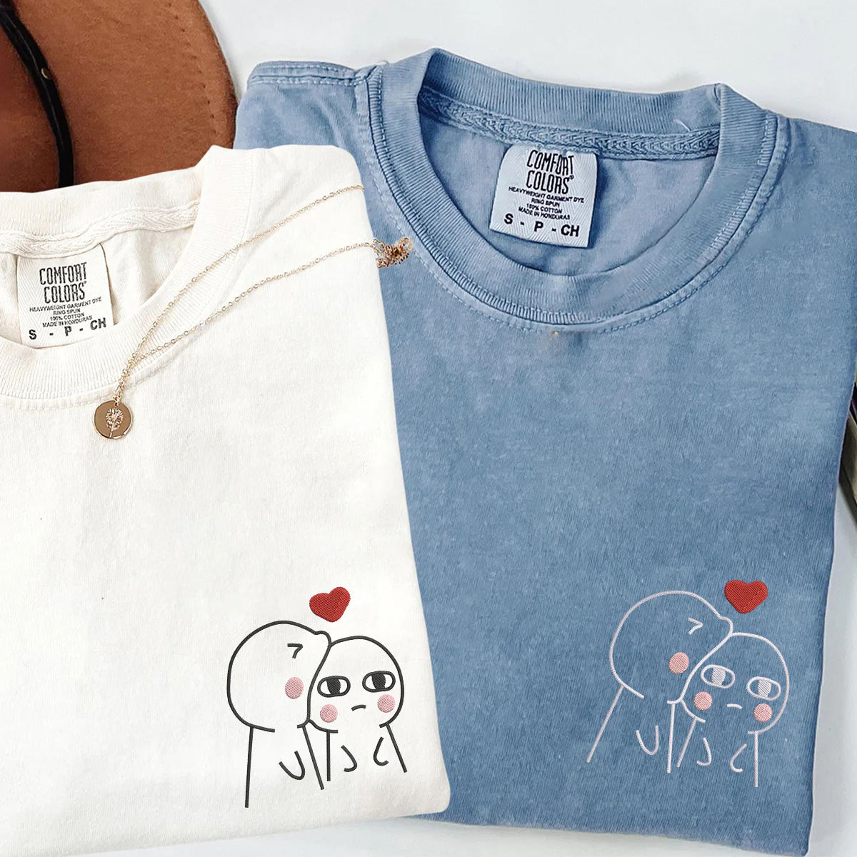 Custom Embroidered Funny Love Matching T-shirts for Couples - Image 4