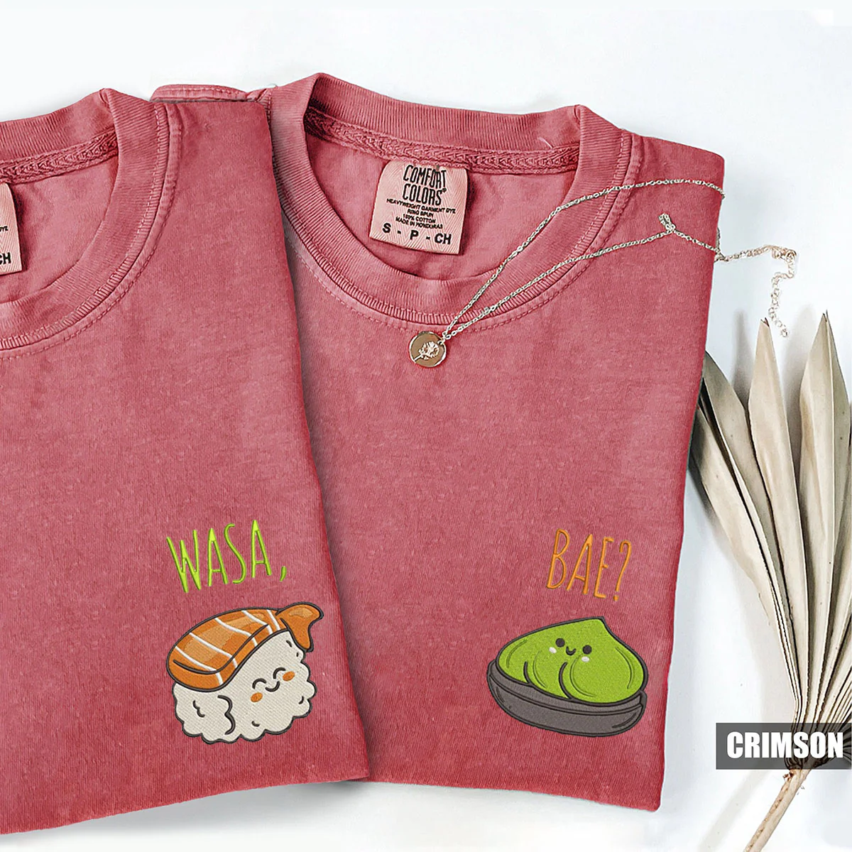 Custom Embroidered Funny Wasa-Bae Matching T-shirts for Couples - Image 3