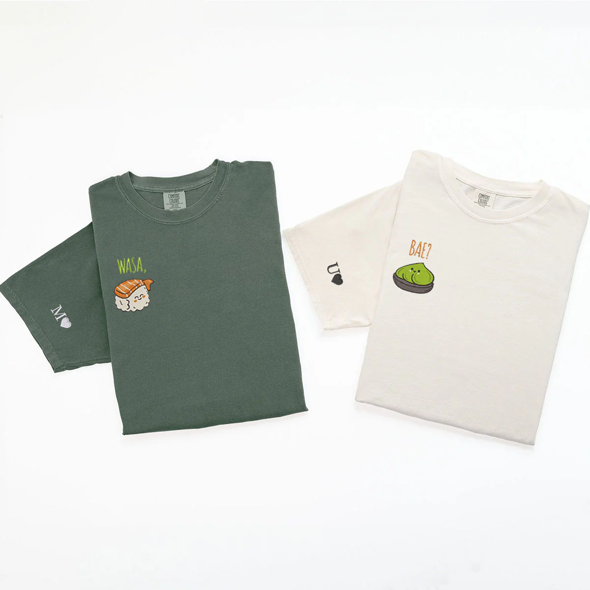 Custom Embroidered Funny Wasa-Bae Matching T-shirts for Couples - Image 5