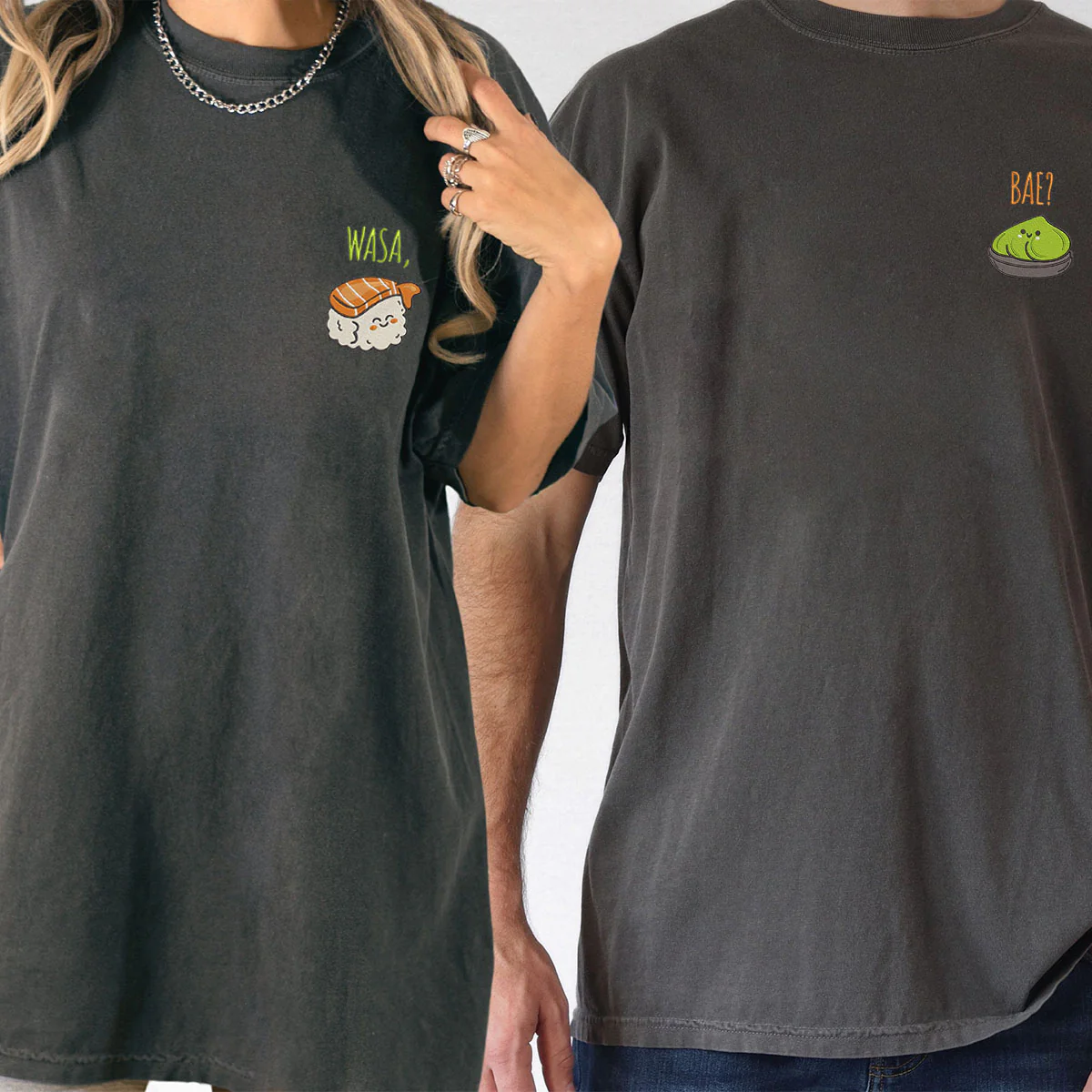 Custom Embroidered Funny Wasa-Bae Matching T-shirts for Couples - Image 6