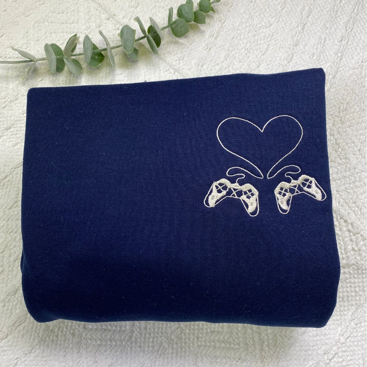 Custom Embroidered Gamer Controller Love Matching Hoodies for Couples - Image 2