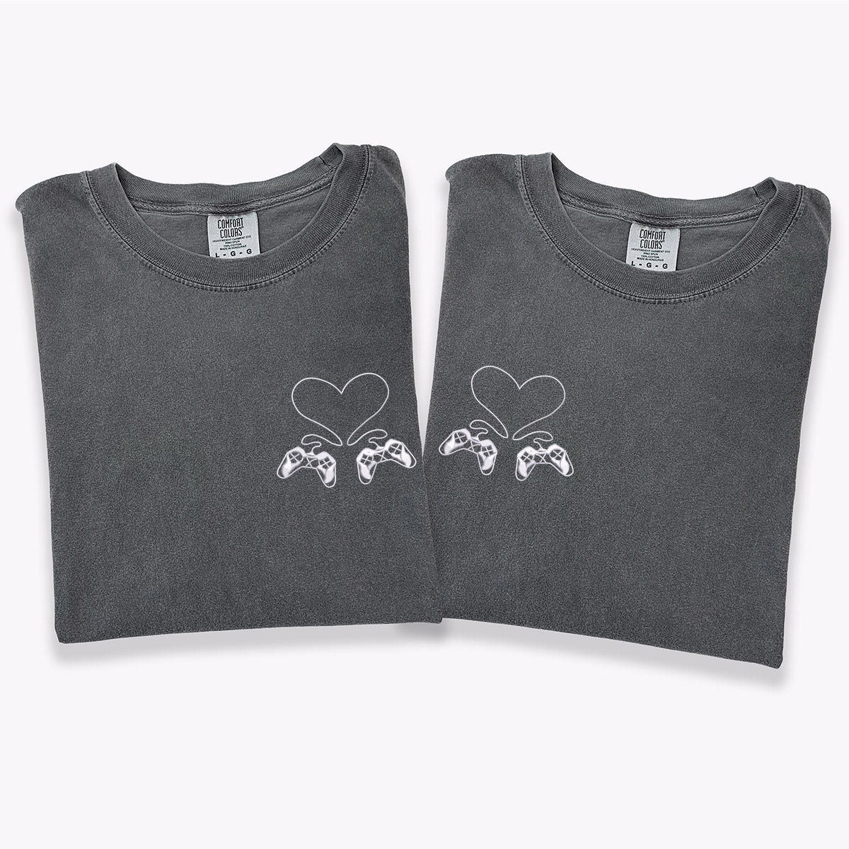 Custom Embroidered Gamer Controller Love Matching T-shirts for Couples - Image 3