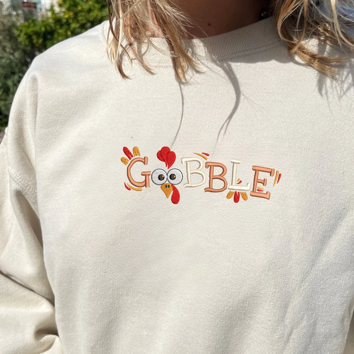 Custom Embroidered Gobble Till You Wobble Hoodie | Funny Thanksgiving Sweatshirt β Cozy Fall Embroidery Gift - Image 9
