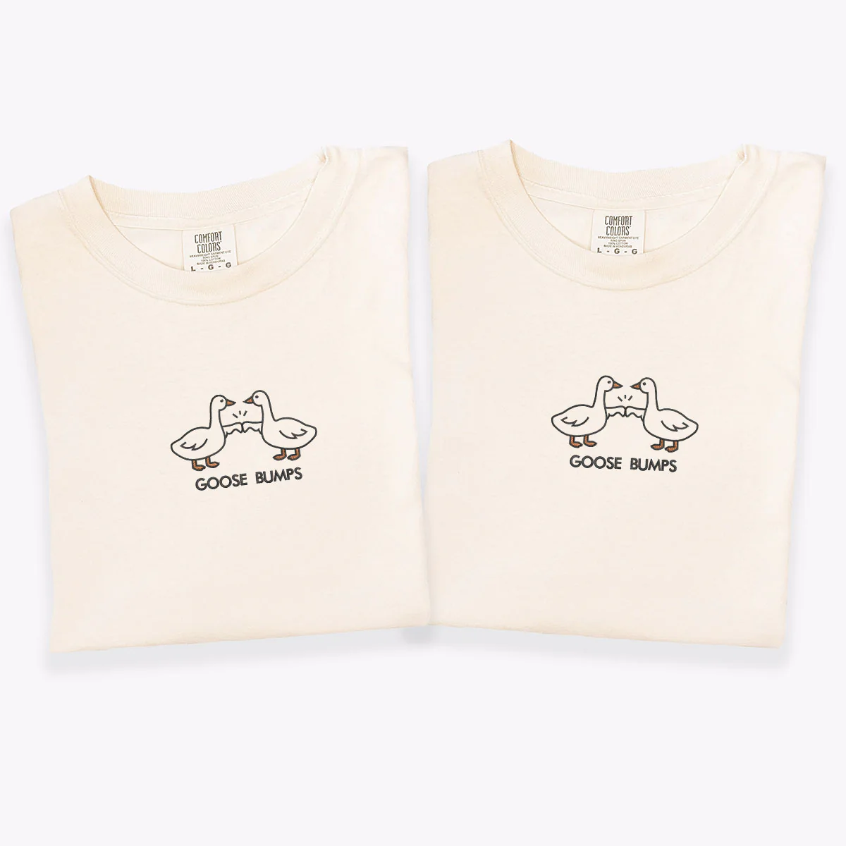 Custom Embroidered Goose Bumps Matching T-shirts for Couples - Image 2