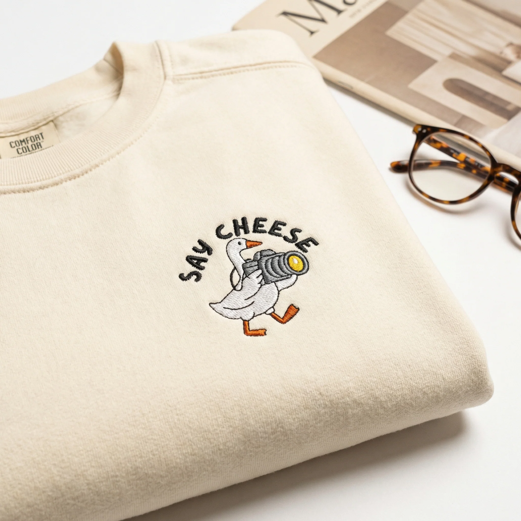 Custom Embroidered Goose Photographer T-Shirt - Funny Camera Lover Gift - Image 3