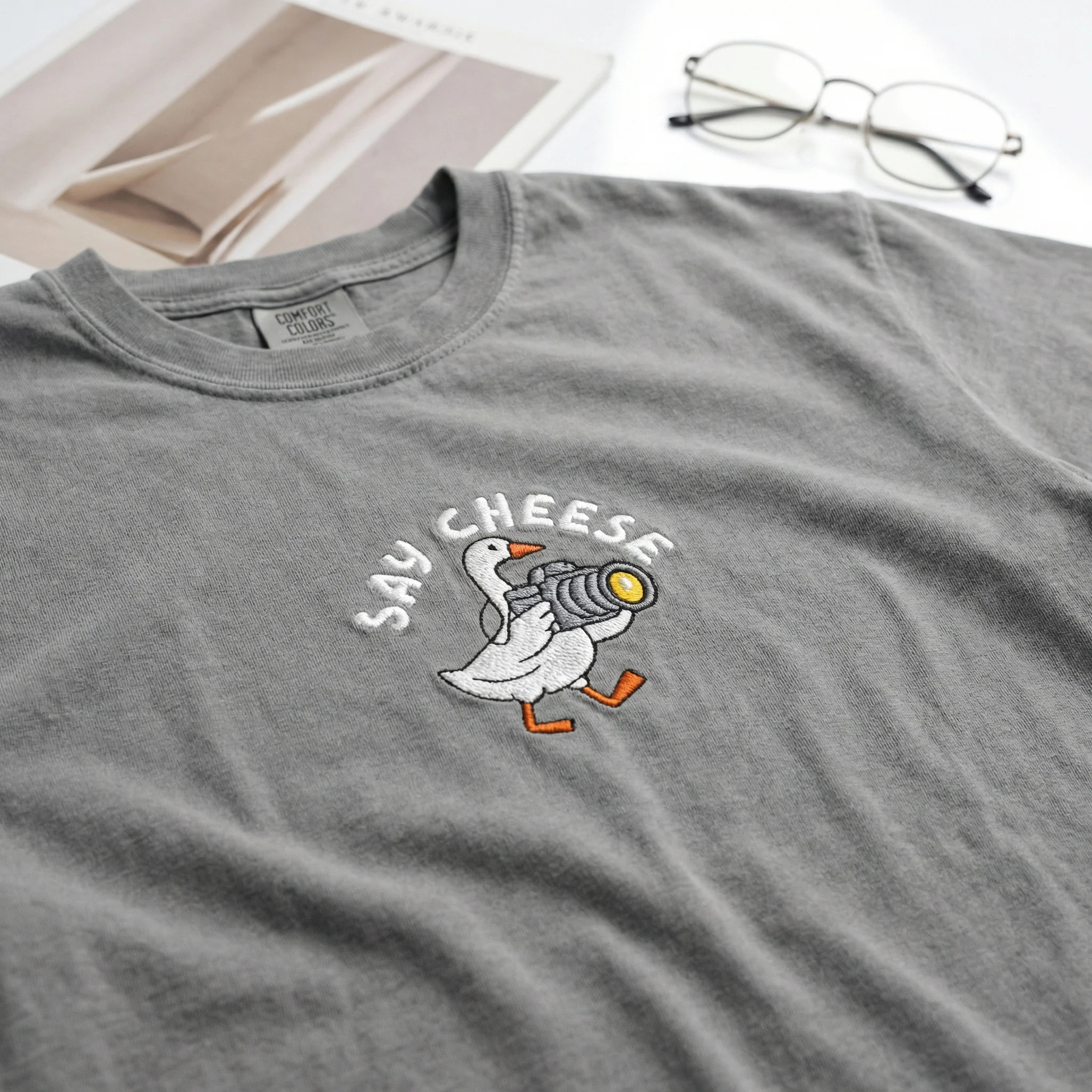 Custom Embroidered Goose Photographer T-Shirt - Funny Camera Lover Gift - Image 5