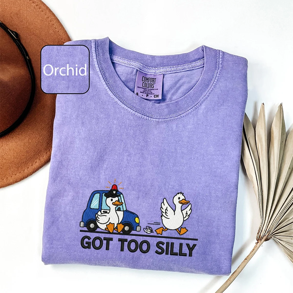 Custom Embroidered Got Too Silly T-Shirt | Funny Silly Goose Meme Tee – Cute Goose Lover Gift - Image 4
