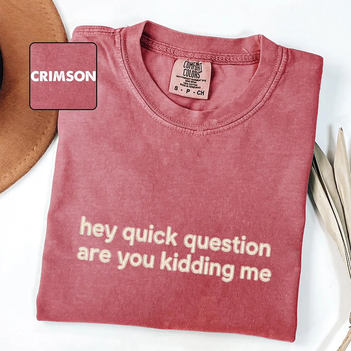 Custom Embroidered Hey Quick Question — Are You Kidding Me? T-Shirt | Funny Sarcastic Tee – Trendy Humor Gift