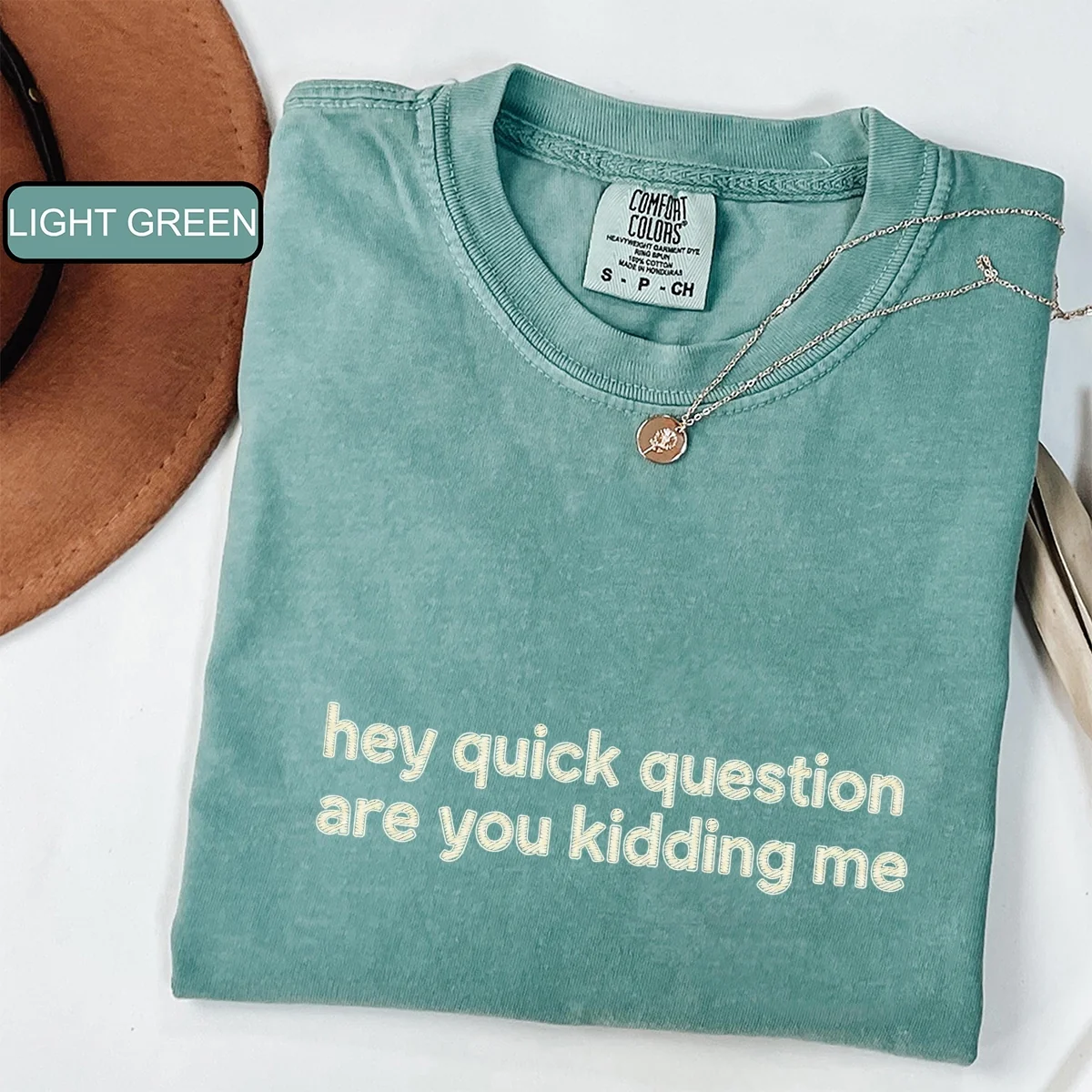 Custom Embroidered Hey Quick Question — Are You Kidding Me? T-Shirt | Funny Sarcastic Tee – Trendy Humor Gift - Image 2