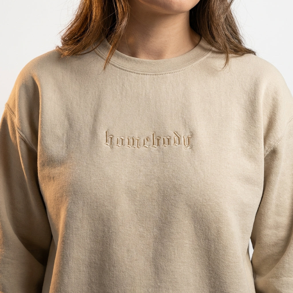 Custom Embroidered Homebody Sweatshirt - Cozy Minimalist Hoodie for Everyday Wear - Image 7