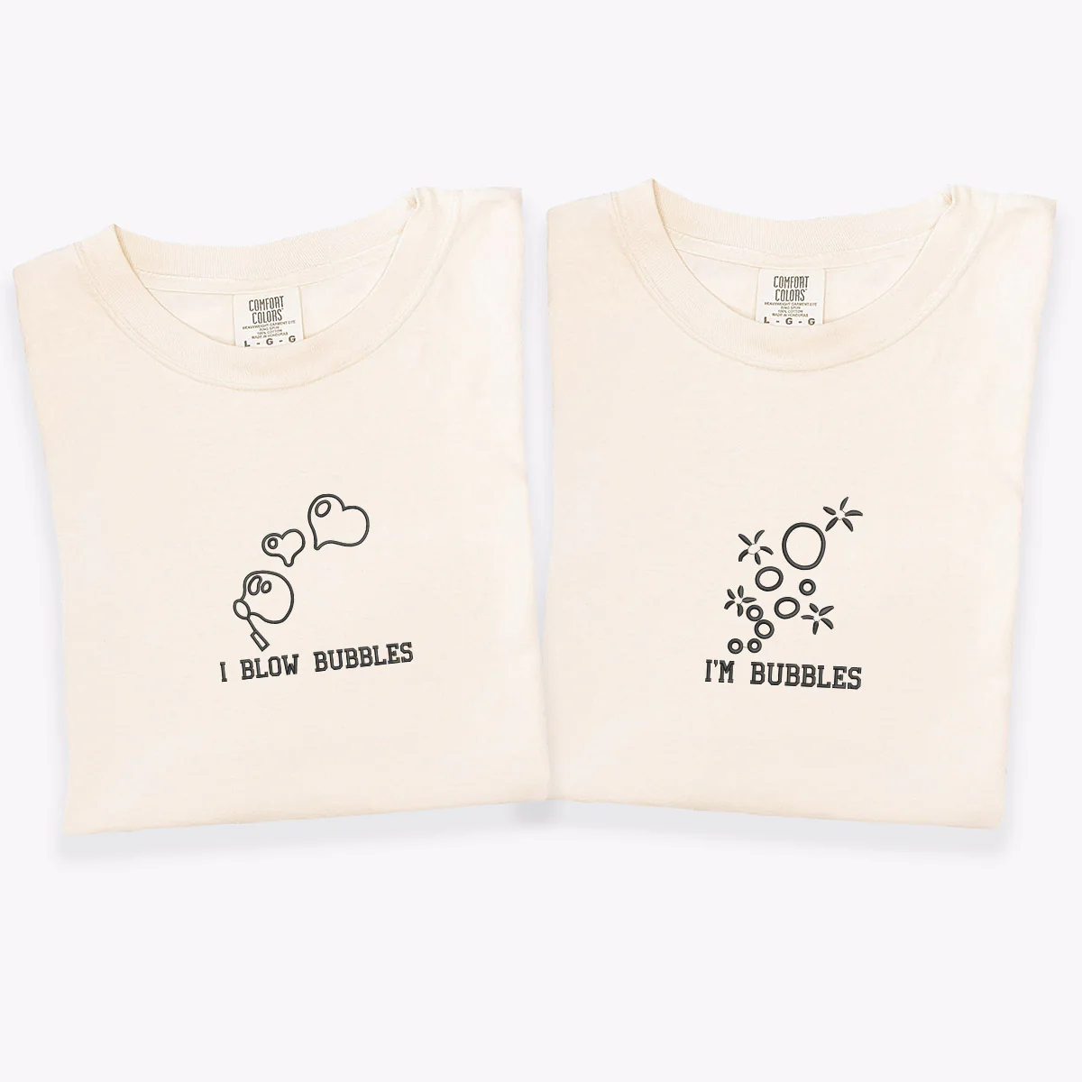 Custom Embroidered I Blow Bubbles Matching T-shirts for Couples - Image 5