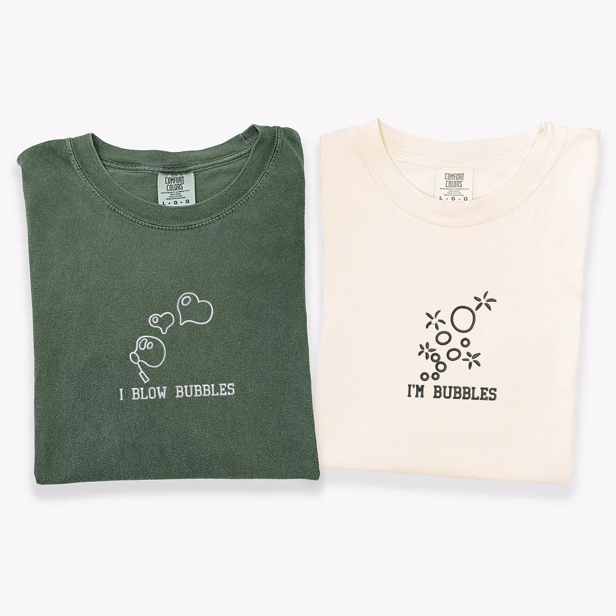 Custom Embroidered I Blow Bubbles Matching T-shirts for Couples - Image 6