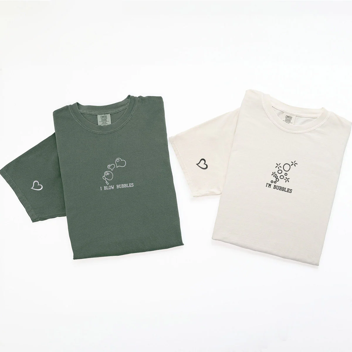 Custom Embroidered I Blow Bubbles Matching T-shirts for Couples - Image 7