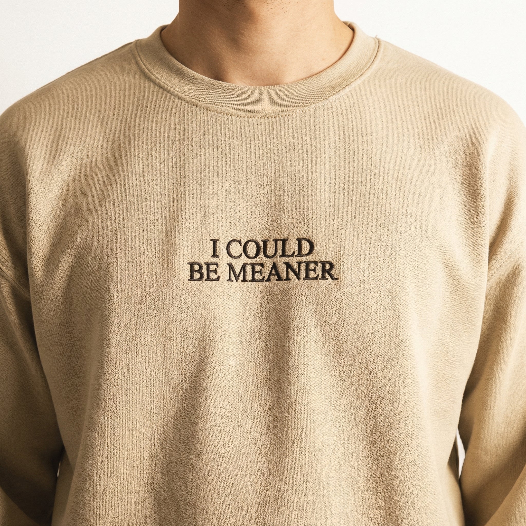 Custom Embroidered I Could Be Meaner Hoodie - Funny Cozy Crewneck - Image 5