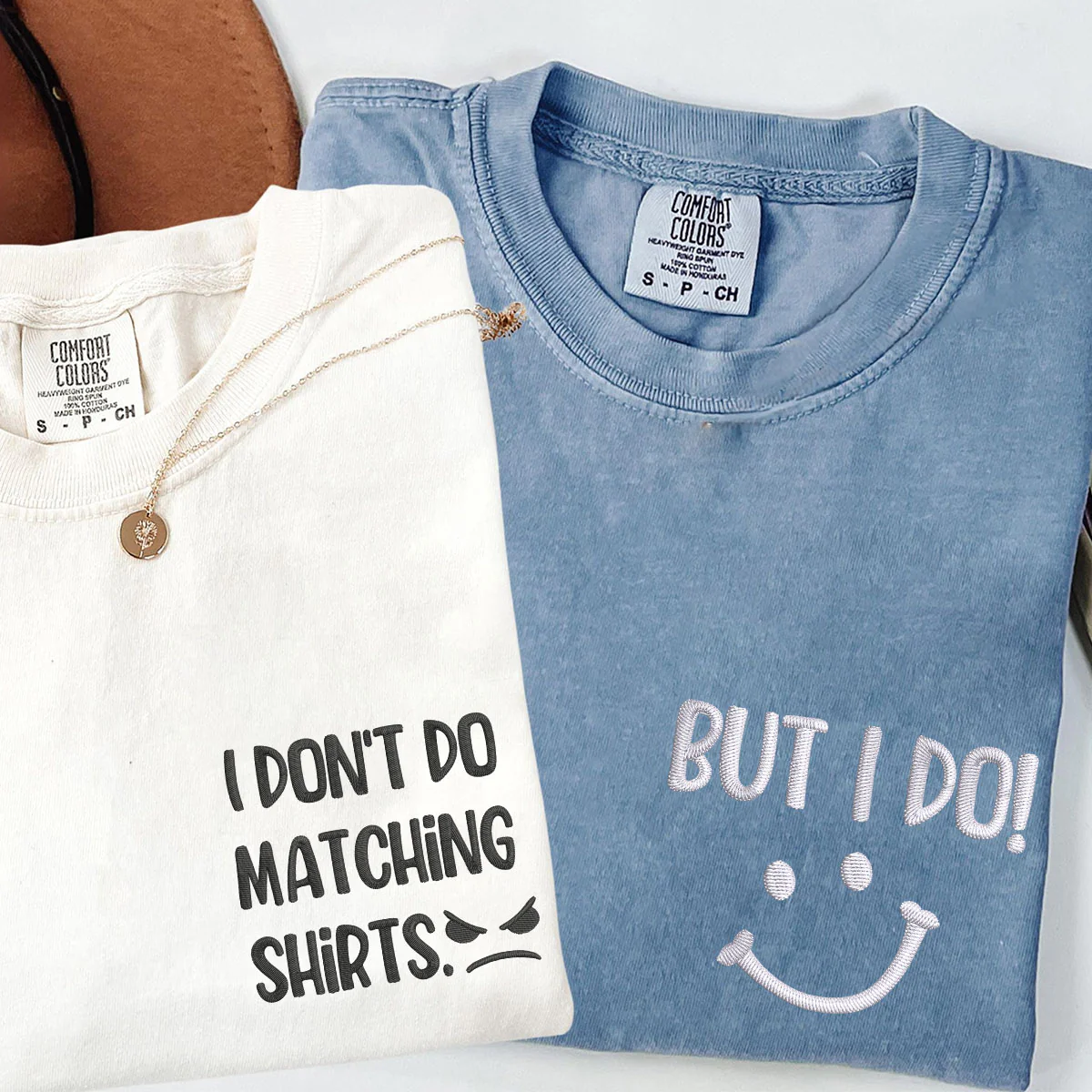 Custom Embroidered I Don't I Do Matching T-shirts for Couples - Image 2