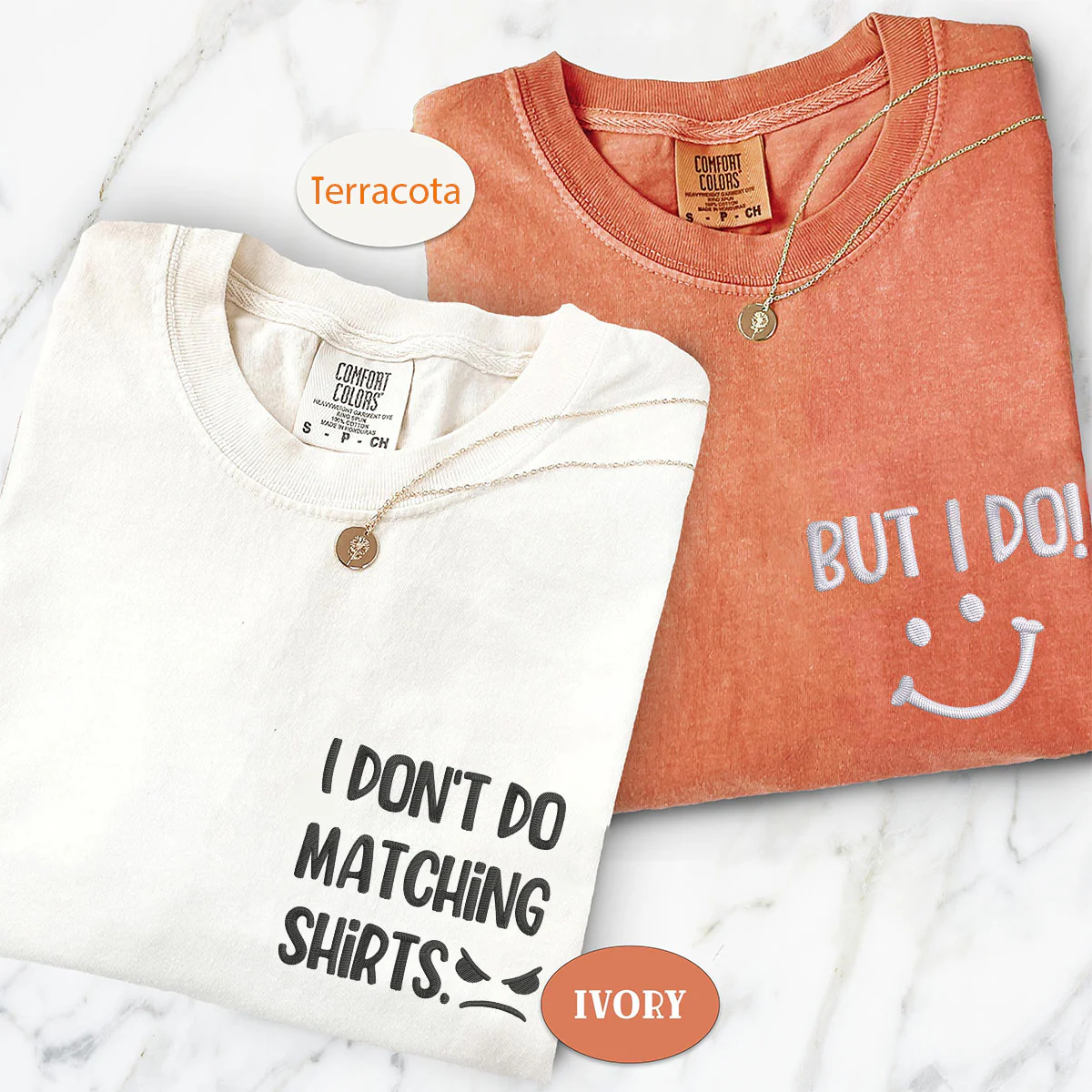 Custom Embroidered I Don't I Do Matching T-shirts for Couples - Image 3