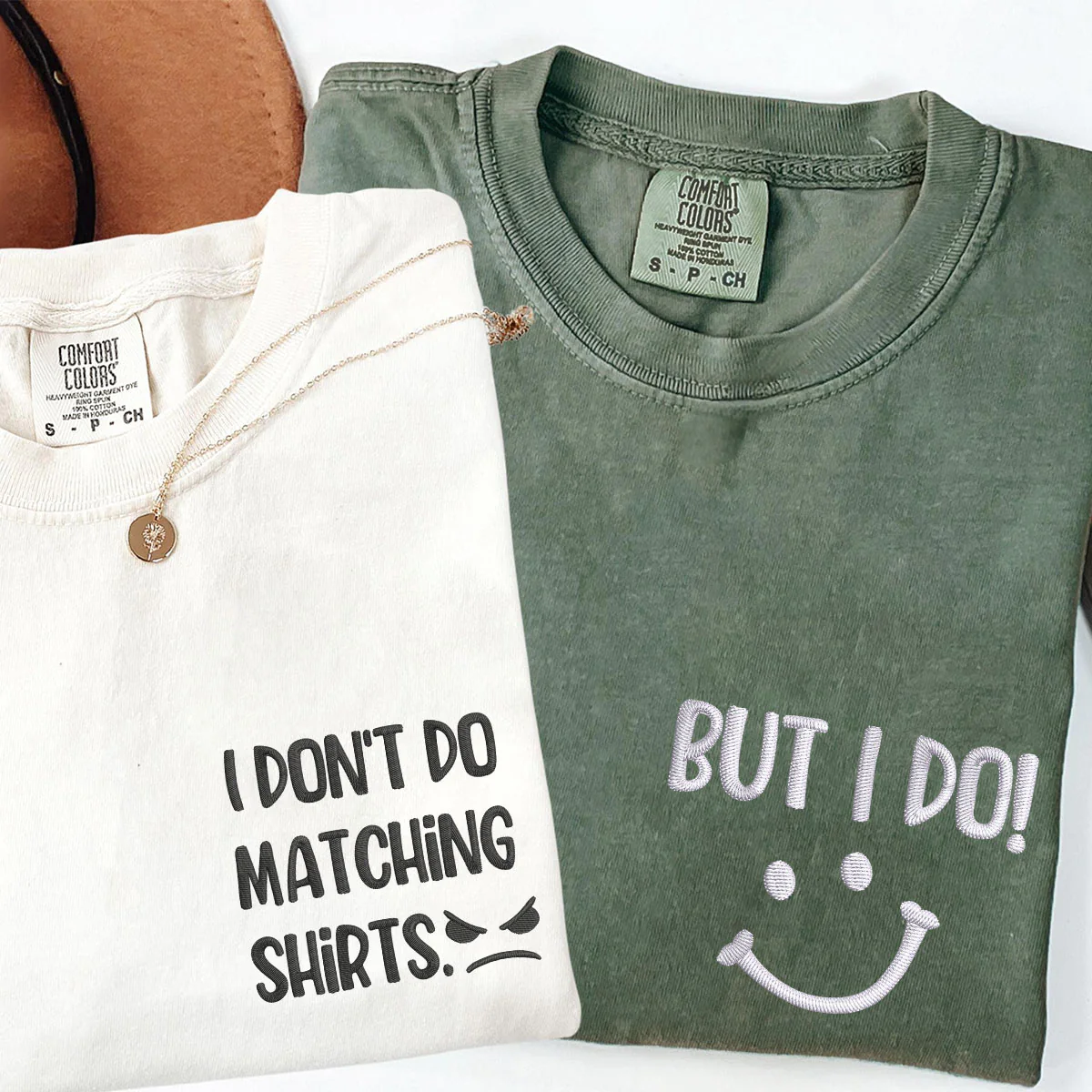 Custom Embroidered I Don't I Do Matching T-shirts for Couples - Image 4