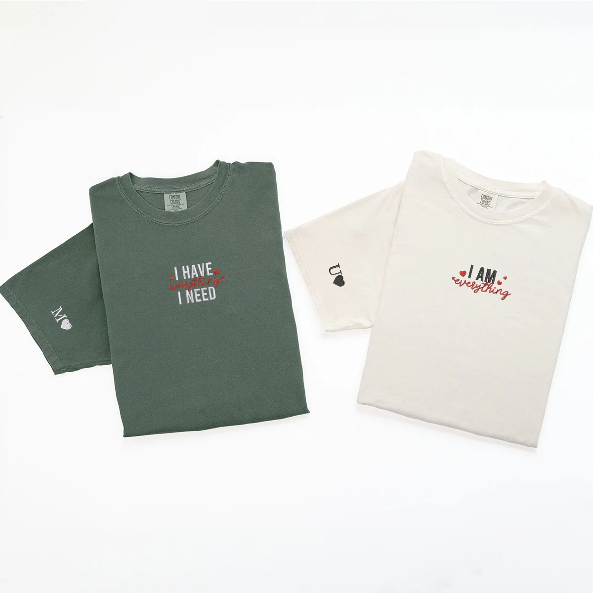 Custom Embroidered I Have Everything I Need I Am Everything Matching T-shirts for Couples - Image 5
