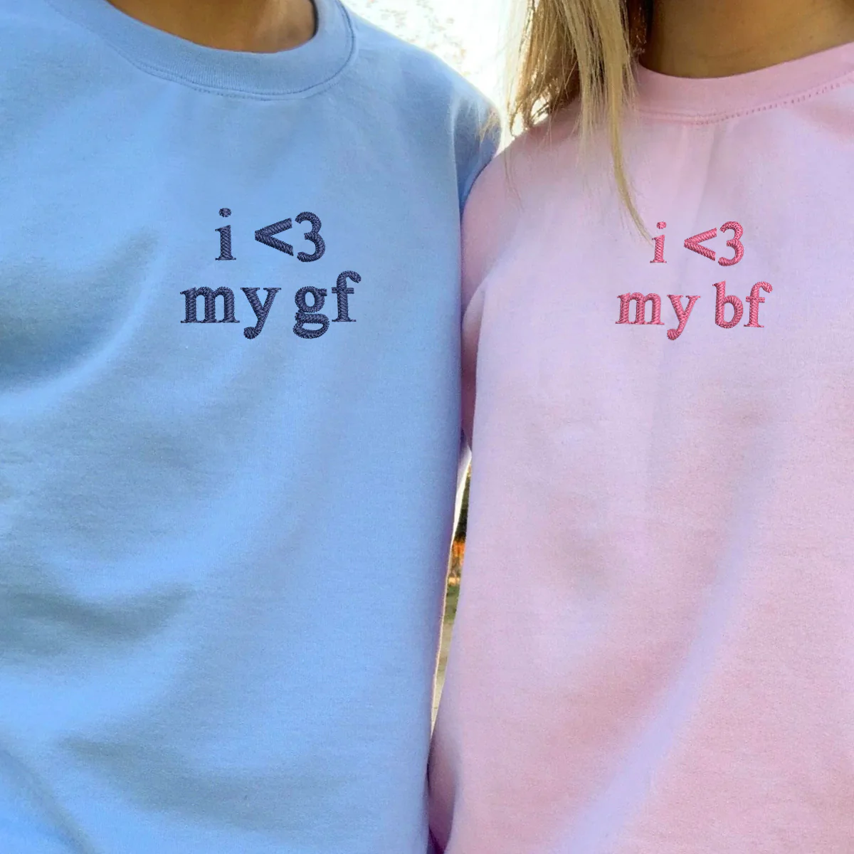 Custom Embroidered I Love My Boyfriend And Girlfriend Matching Hoodies for Couples - Image 4