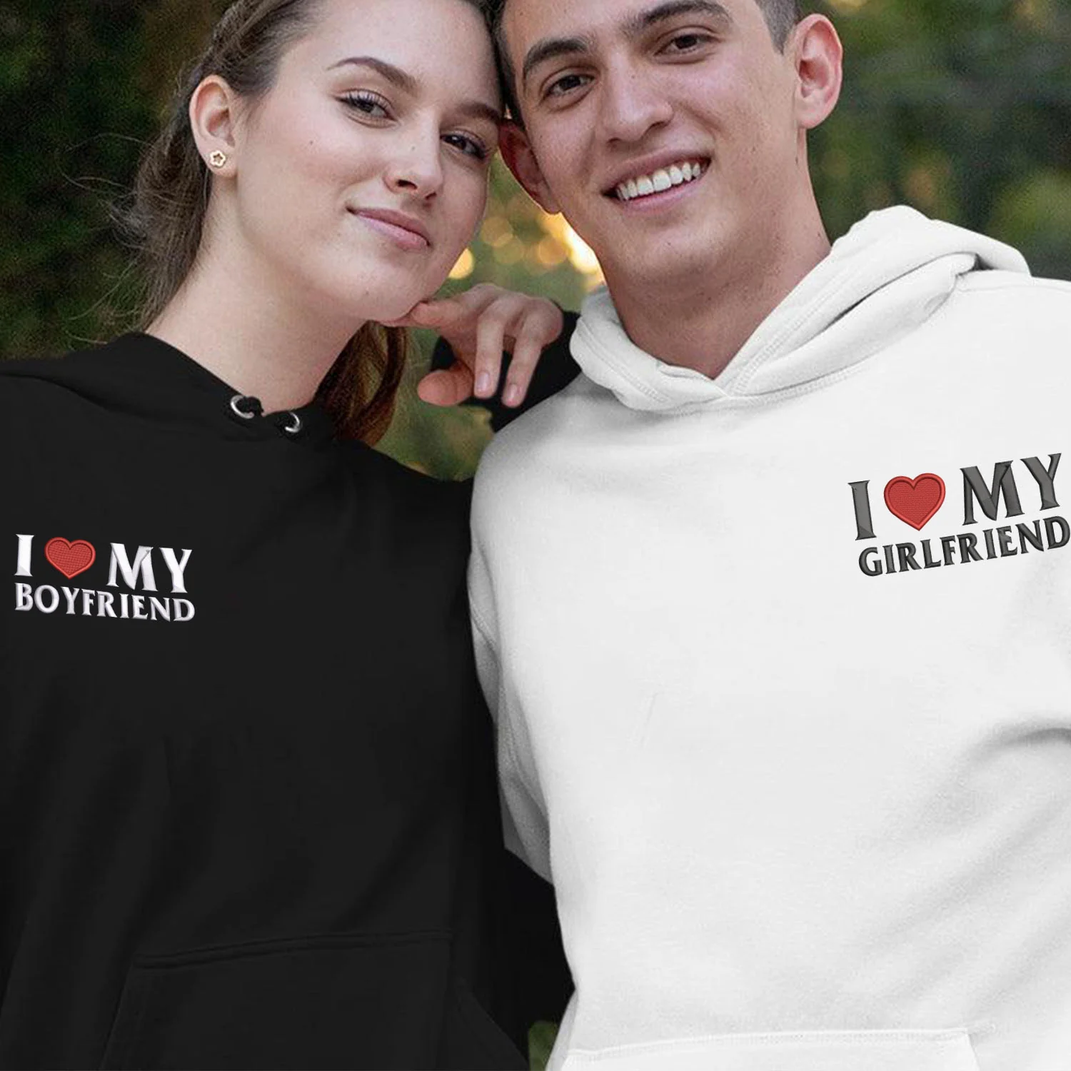 Custom Embroidered I Love My Girlfriend, Boy Friend Matching Hoodies for Couples - Image 4