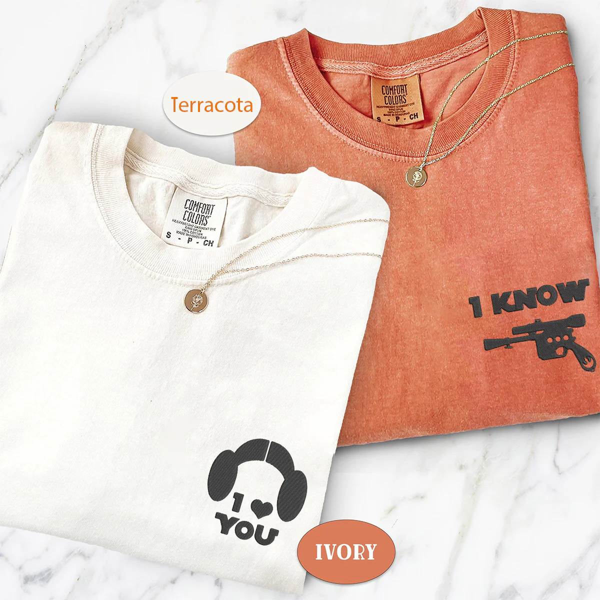 Custom Embroidered I Love You I Know Inspired Matching T-shirts for Couples - Image 3