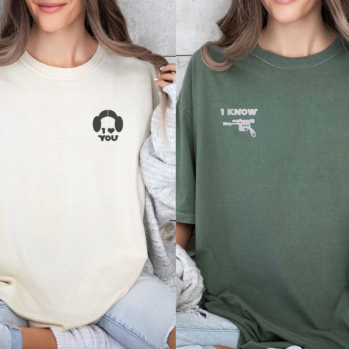 Custom Embroidered I Love You I Know Inspired Matching T-shirts for Couples - Image 5