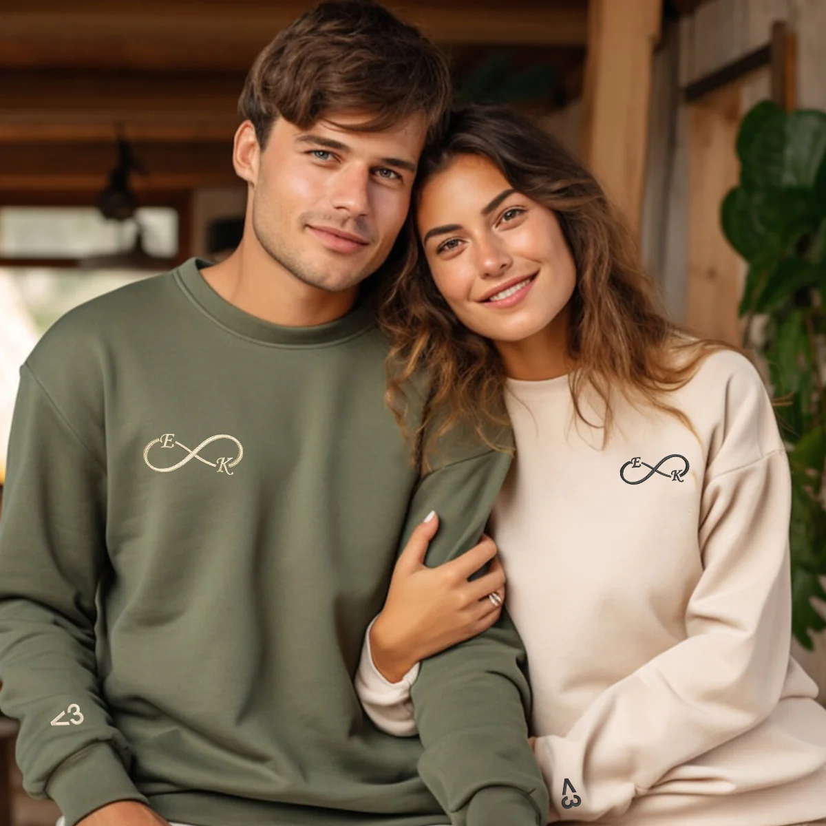 Custom Embroidered I Love You Infinity Matching Hoodies for Couples - Image 5