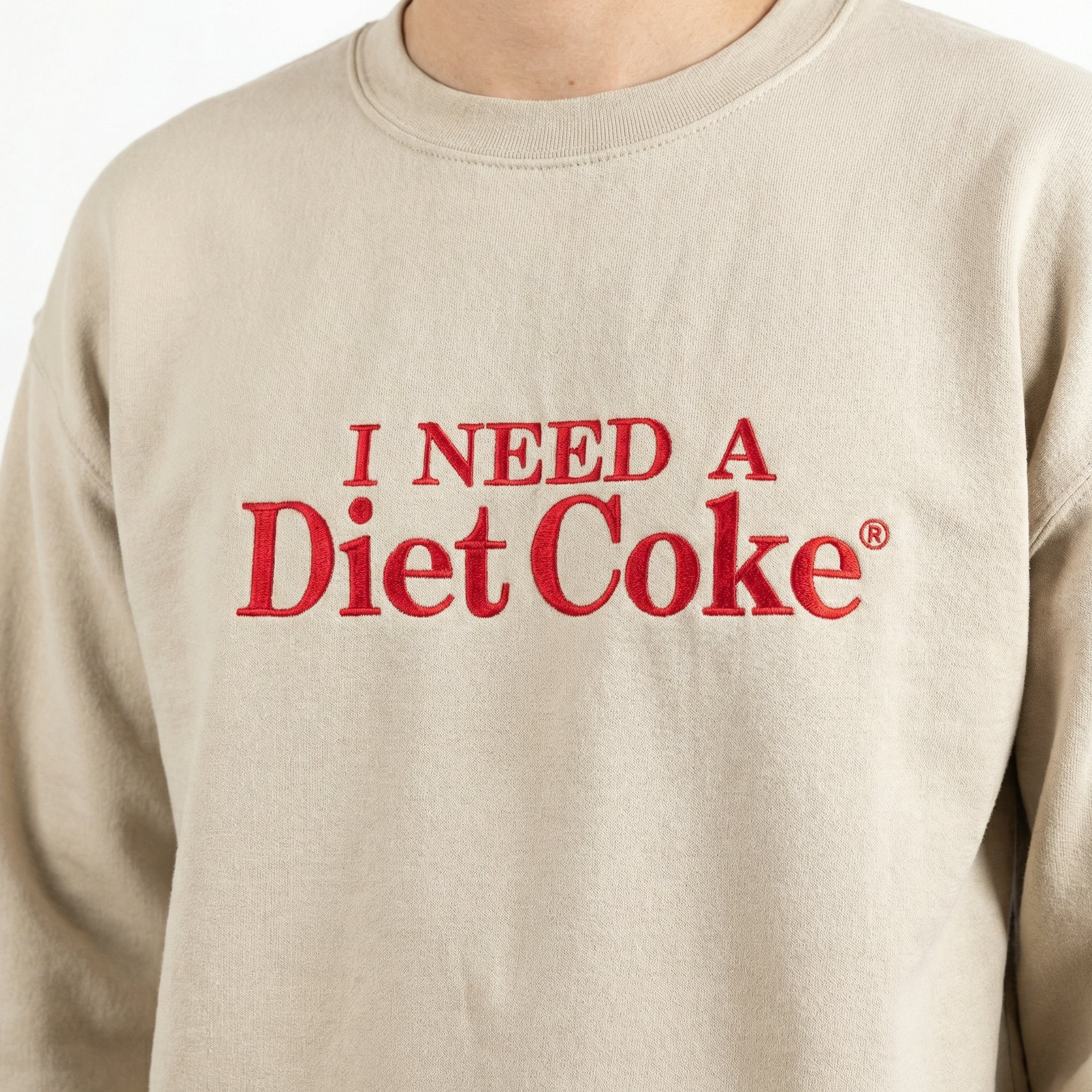 Custom Embroidered I Need a Diet Coke Hoodie - Funny Soda Lover Sweatshirt - Image 7