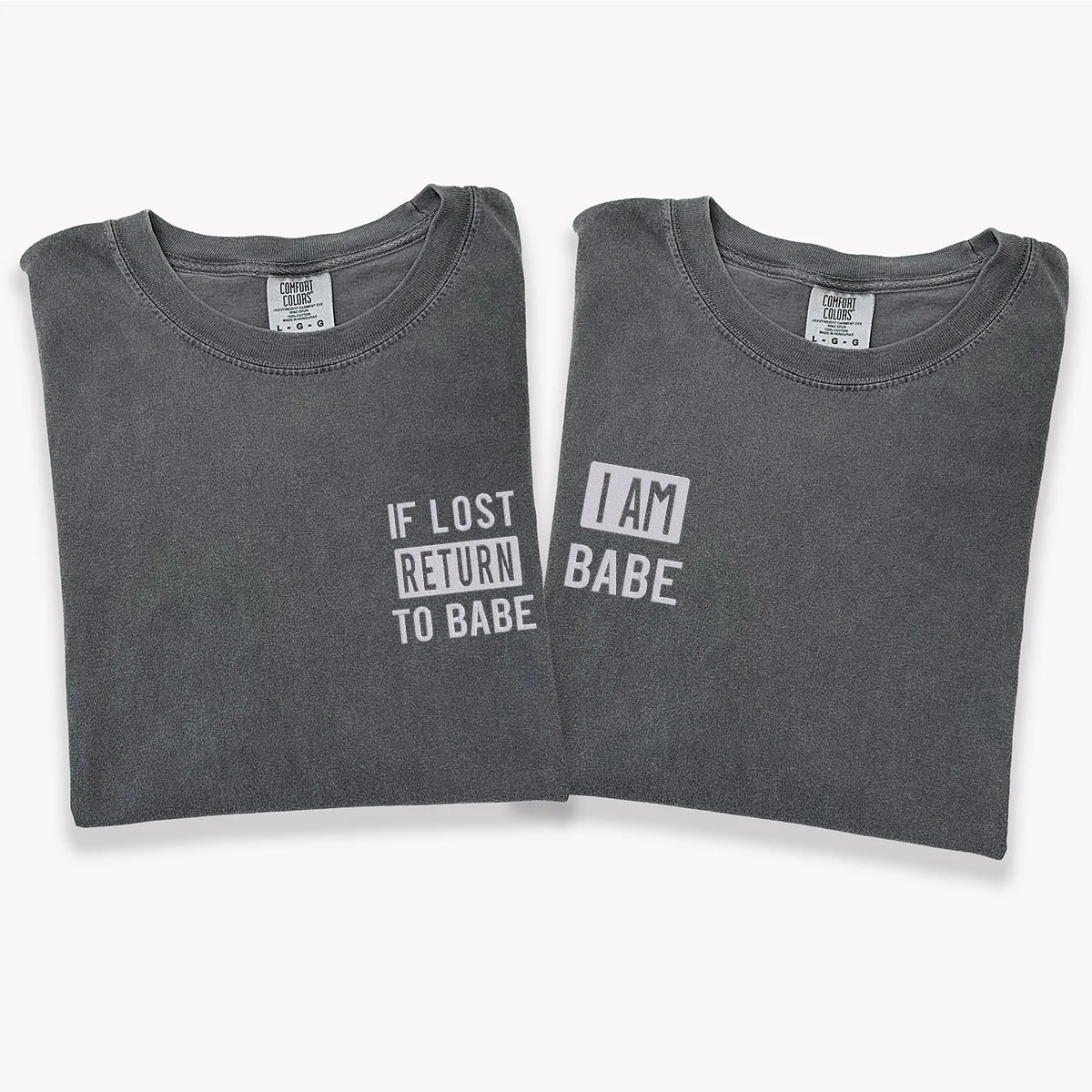 Custom Embroidered If Lost Return to Babe Matching T-shirts for Couples