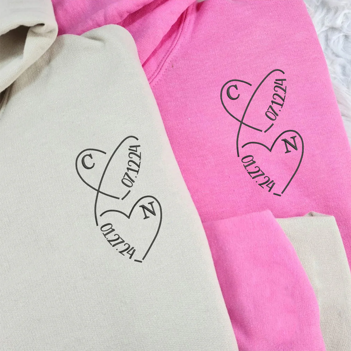 Custom Embroidered Infinity Love Matching Hoodies for Couples - Image 6