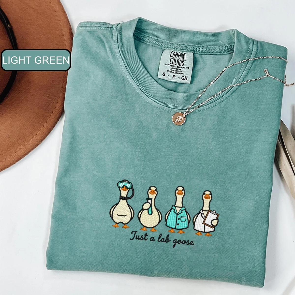 Custom Embroidered Just a Lab Tech Goose T-Shirt | Funny Laboratory Tee – Cute Gift for Lab Technicians - Image 3