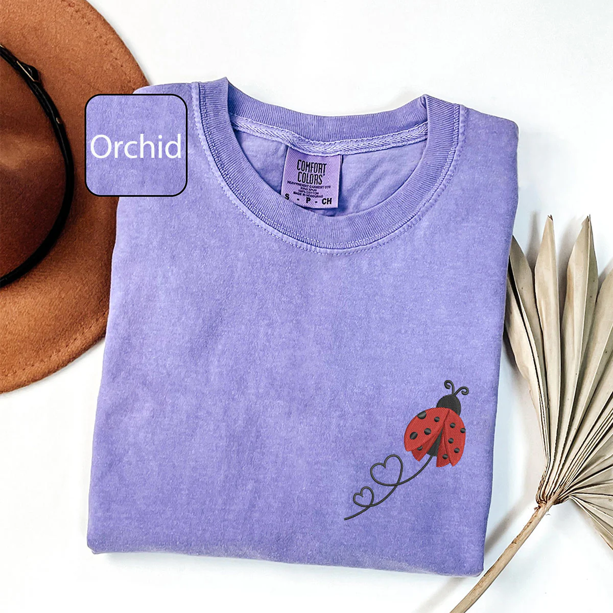 Custom Embroidered Ladybug Hearts Matching T-shirts for Couples - Image 3