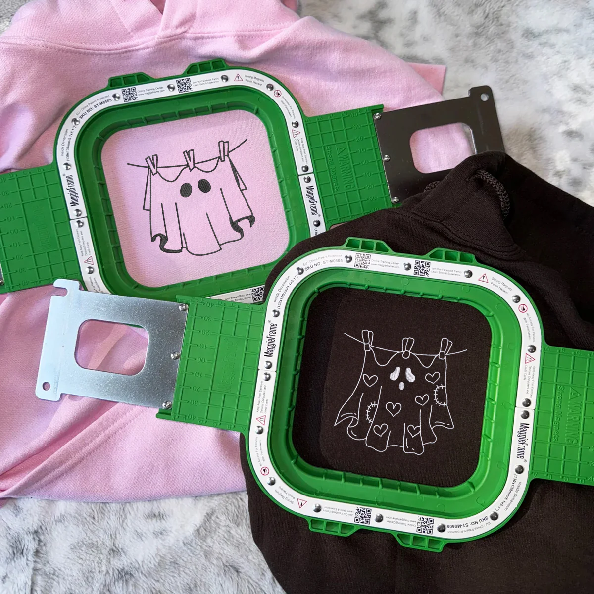 Custom Embroidered Laundry Ghosts Matching Hoodies for Couples - Image 6