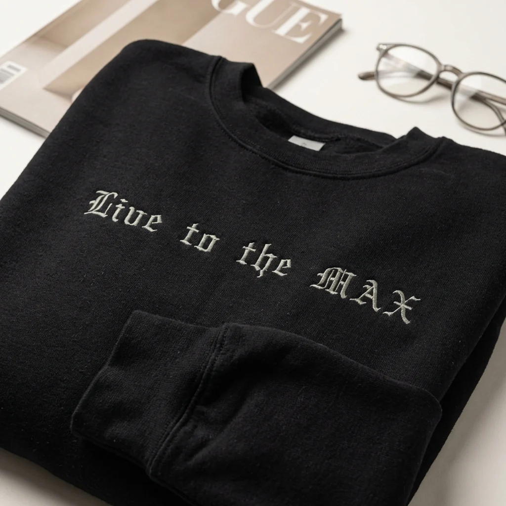 Custom Embroidered Live To The Max Sweatshirt - Custom Text Hoodie, Cozy Gift for Friends - Image 3