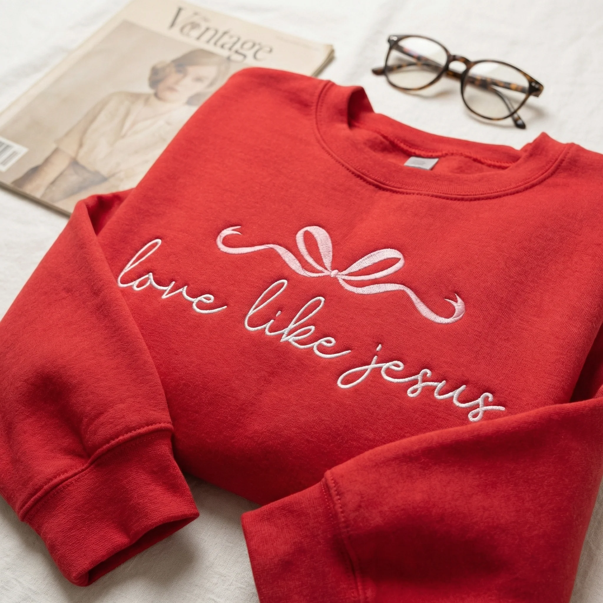 Custom Embroidered Love Like Jesus Hoodie - Valentine’s Day Gift Ideas - Image 3