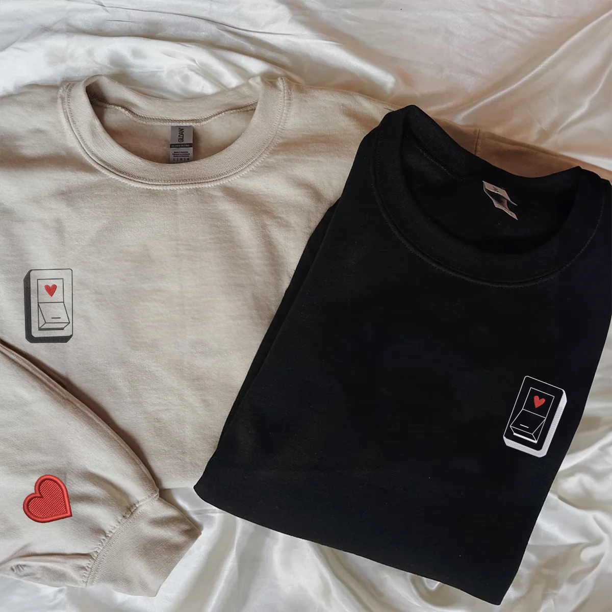 Custom Embroidered Love Switch Matching Hoodies for Couples - Image 6