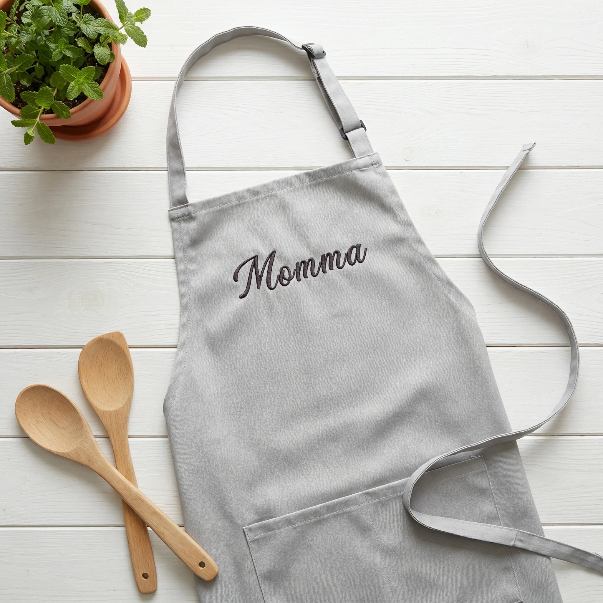 Custom Embroidered Mama Apron - Personalized Apron with Name